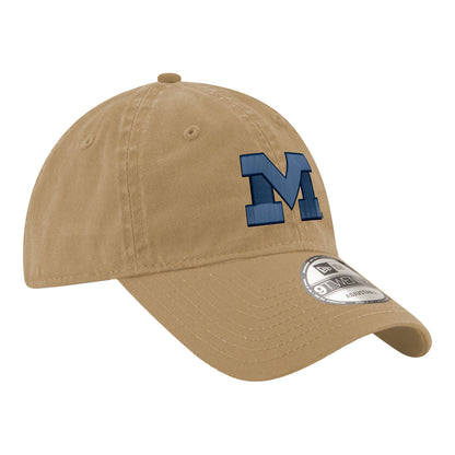 Michigan Wolverines Primary Logo Adjustable Tan Hat - Right Angled View