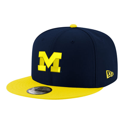 Michigan Wolverines Primary Logo Adjustable Snap Back Navy Hat  - Left Angled View