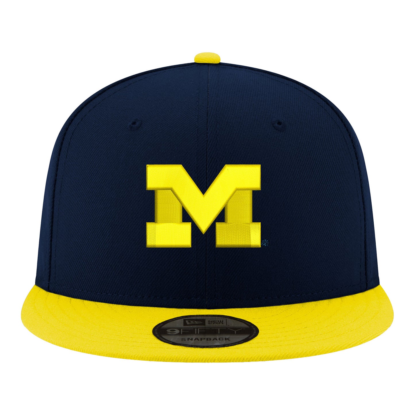 Michigan Wolverines Primary Logo Adjustable Snap Back Navy Hat - Front View