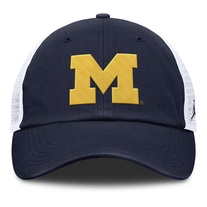 Michigan Wolverines Nike Primary Trucker Adjustable Navy Hat - Front View