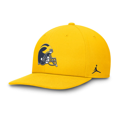 Michigan Wolverines Jordan Helmet Maize Flex Hat - Left Angled View