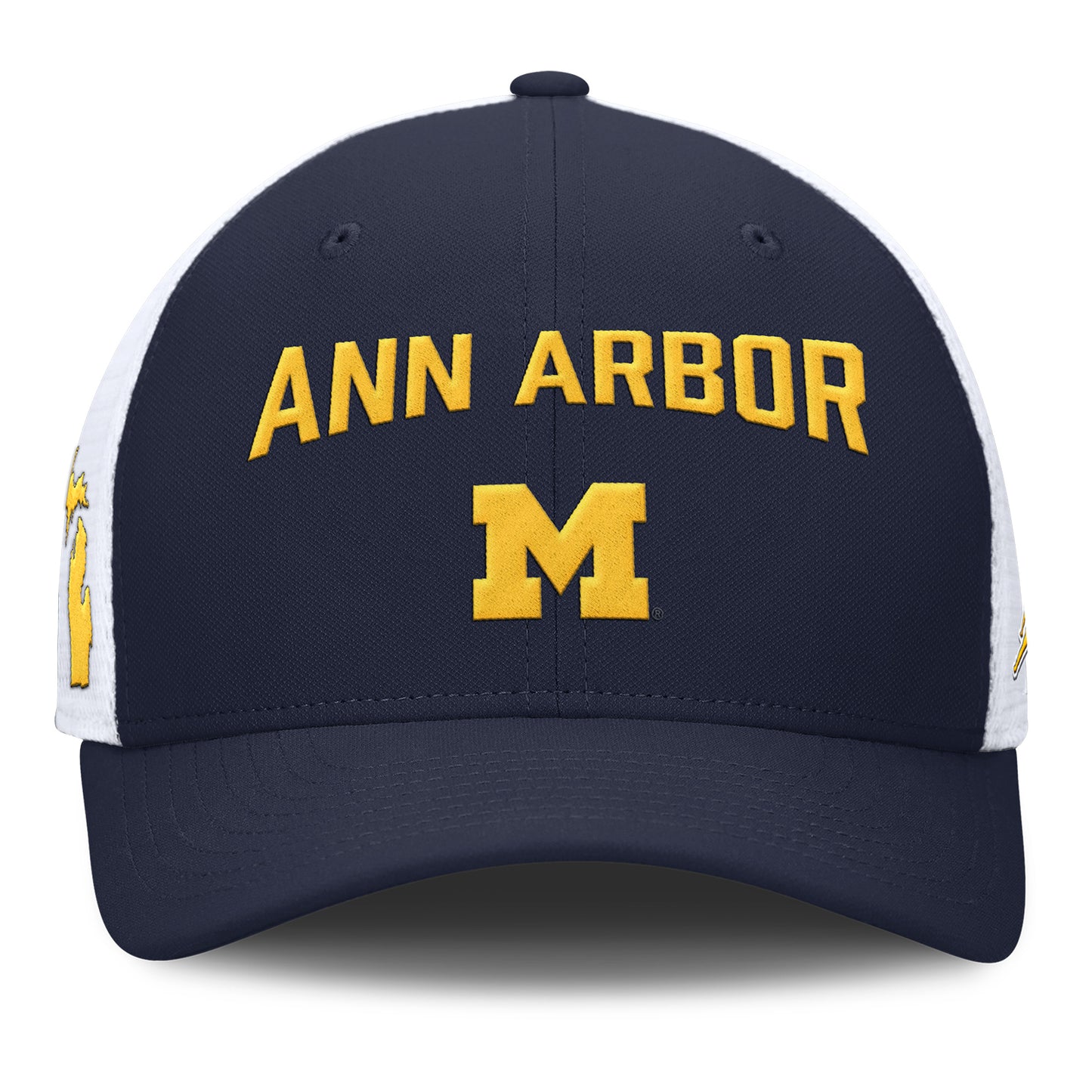 Michigan Wolverines Jordan Ann Arbor Adjustable Trucker Hat - Front View