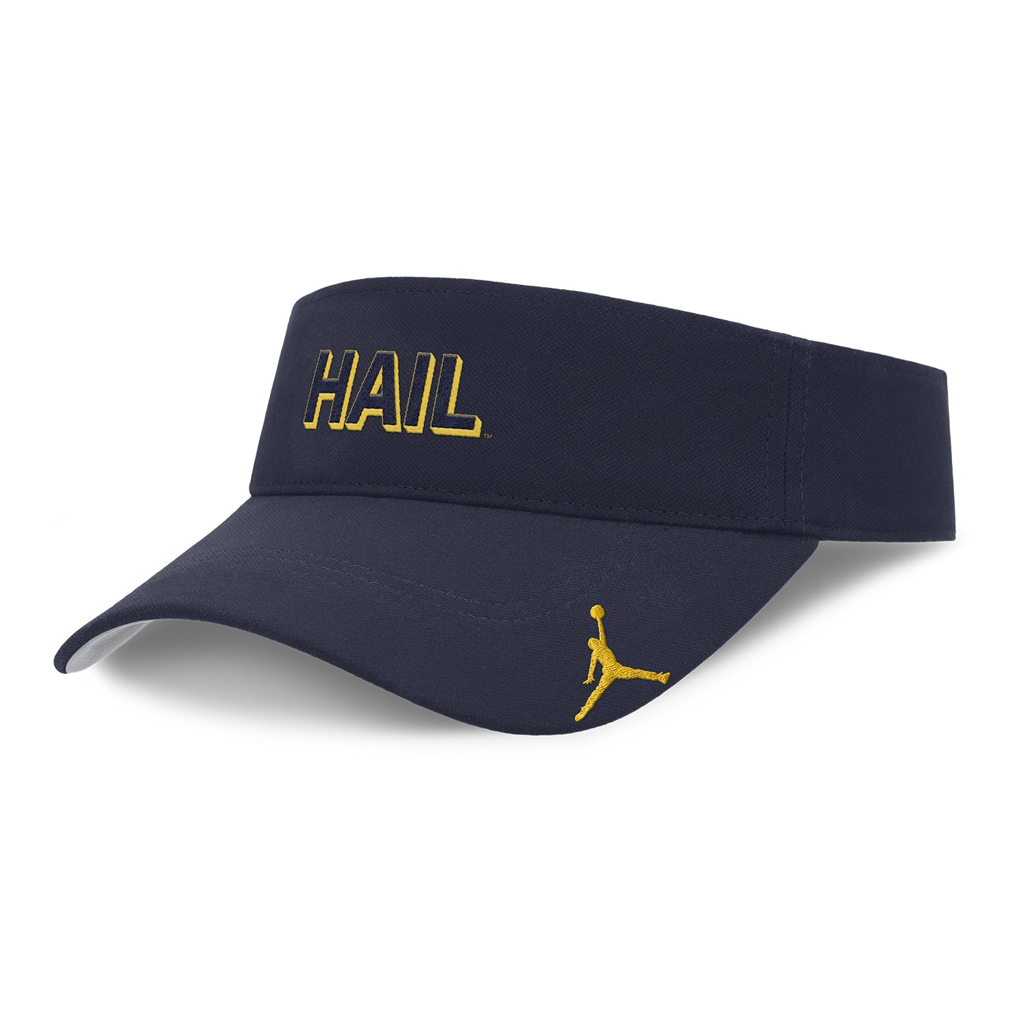 Michigan Wolverines Jordan Ace Practice Navy Visor - Front Left View
