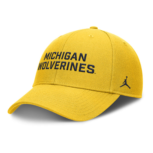 Michigan Wolverines Jordan Rise Practice Adjustable Yellow - Front Left View