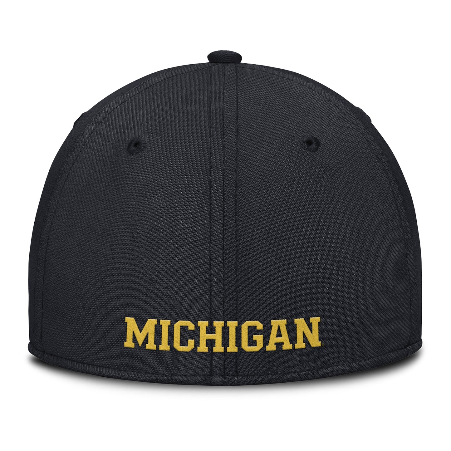 Michigan Wolverines Jordan Practice Flex Black Hat - Back View