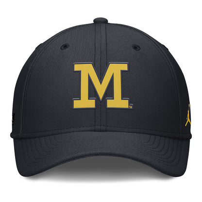 Michigan Wolverines Jordan Practice Flex Black Hat - Front View