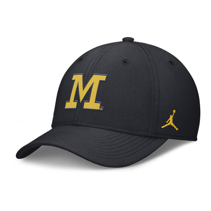 Michigan Wolverines Jordan Practice Flex Black Hat - Front Left View