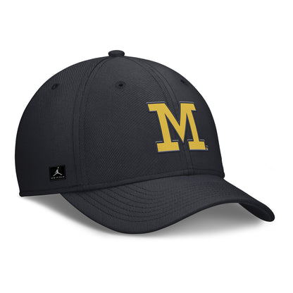 Michigan Wolverines Jordan Practice Flex Black Hat - Front Right View