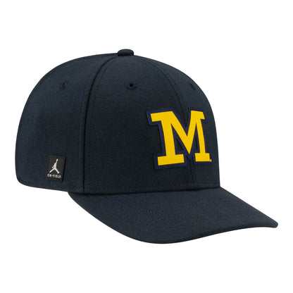 Michigan Wolverines Jordan Practice Flex Hat In Black - Front Right View