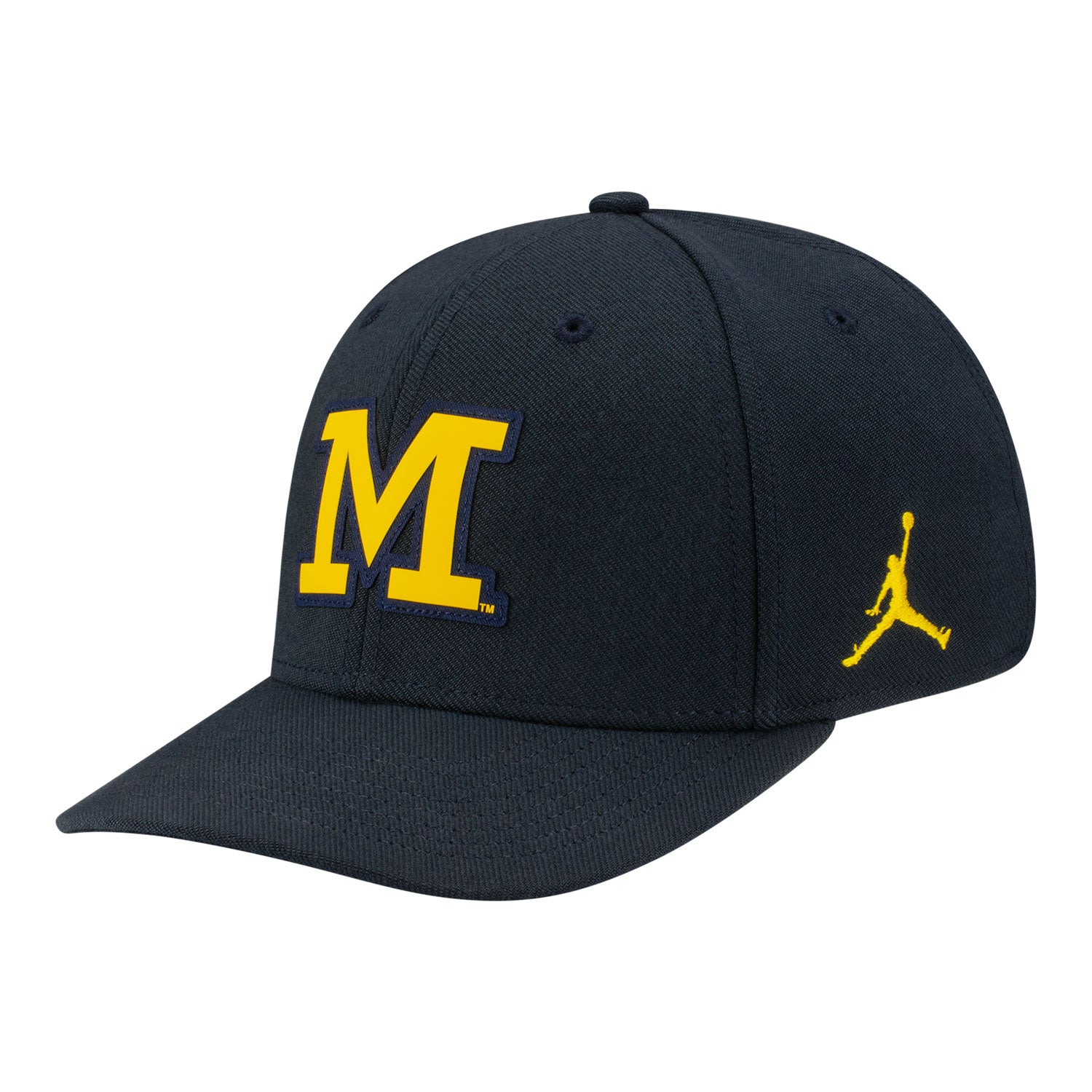 Michigan Wolverines Jordan Practice Flex Hat In Black - Front Left View