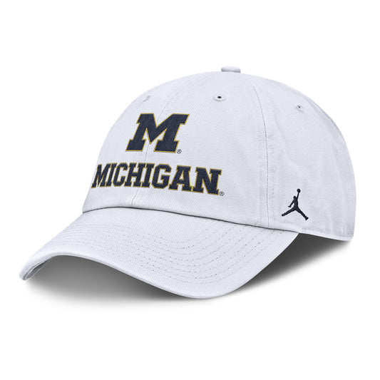 Michigan Wolverines Jordan Club Adjustable White Hat - Front Left View