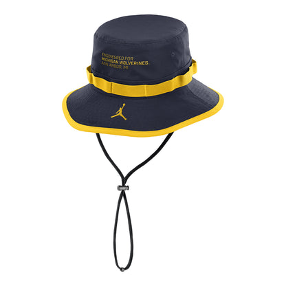 Michigan Wolverines Jordan Boonie Navy Bucket Hat - Back View