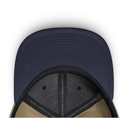 Michigan Wolverines Jordan Flat Brim Adjustable Tan Hat - Bill View