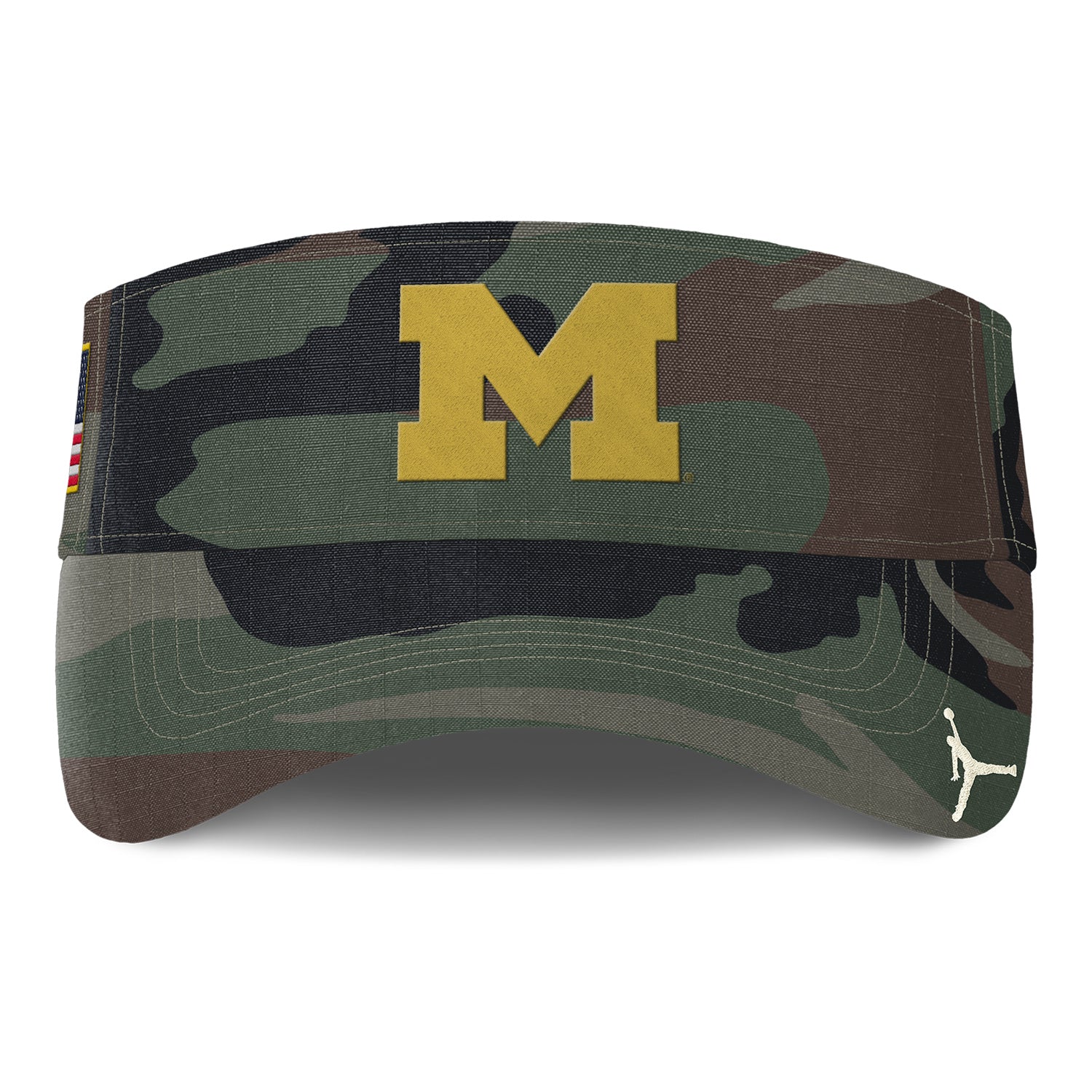 Michigan Wolverines Jordan Military DRI-FIT Ace Visor - Front View