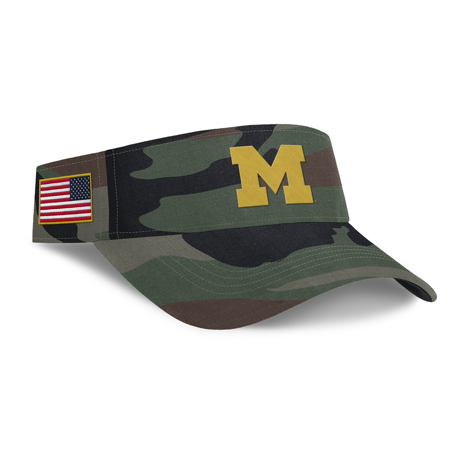 Michigan Wolverines Jordan Military DRI-FIT Ace Visor - Right Angled View