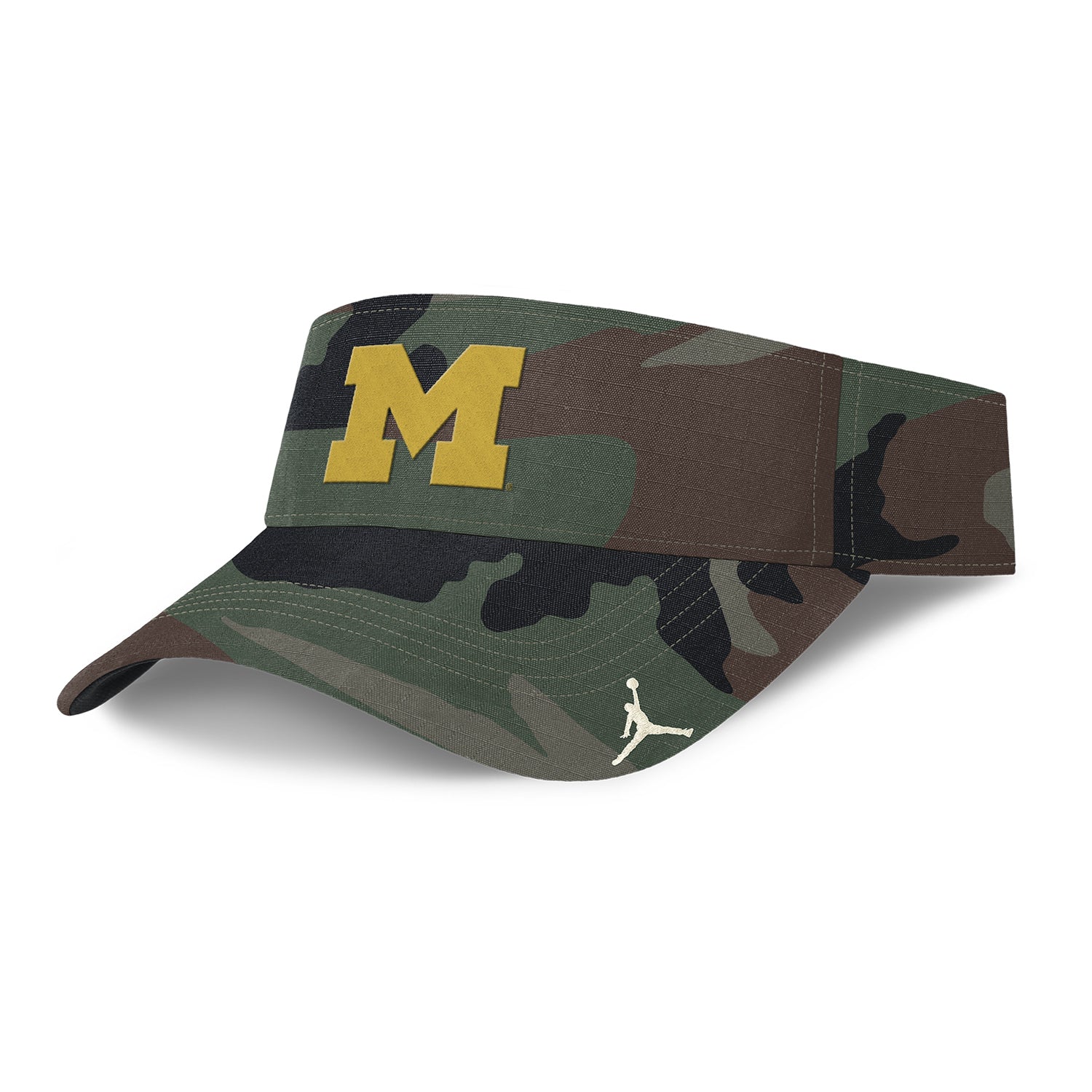 Michigan Wolverines Jordan Military DRI-FIT Ace Visor - Left Angled View