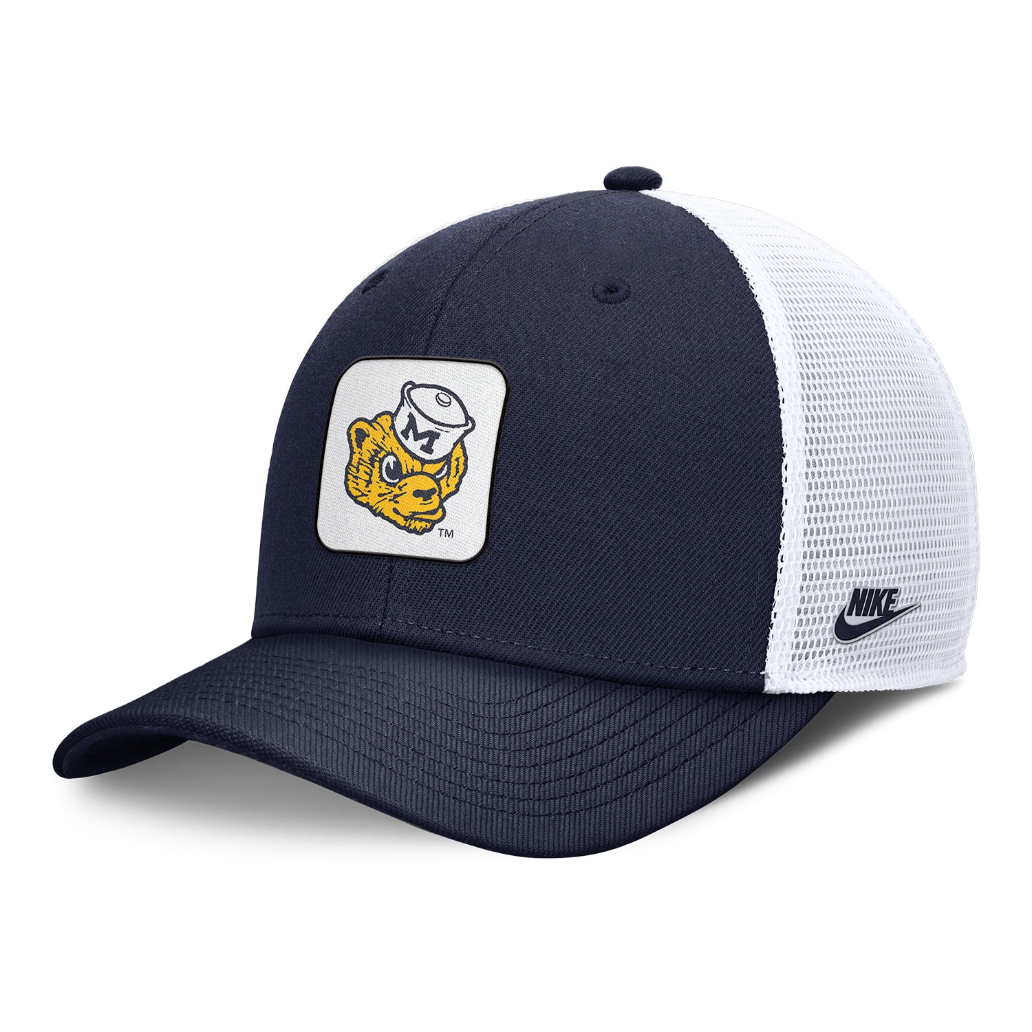 Michigan Wolverines Jordan Brand 'Block M' Unstructured Navy Hat - Left Angled View