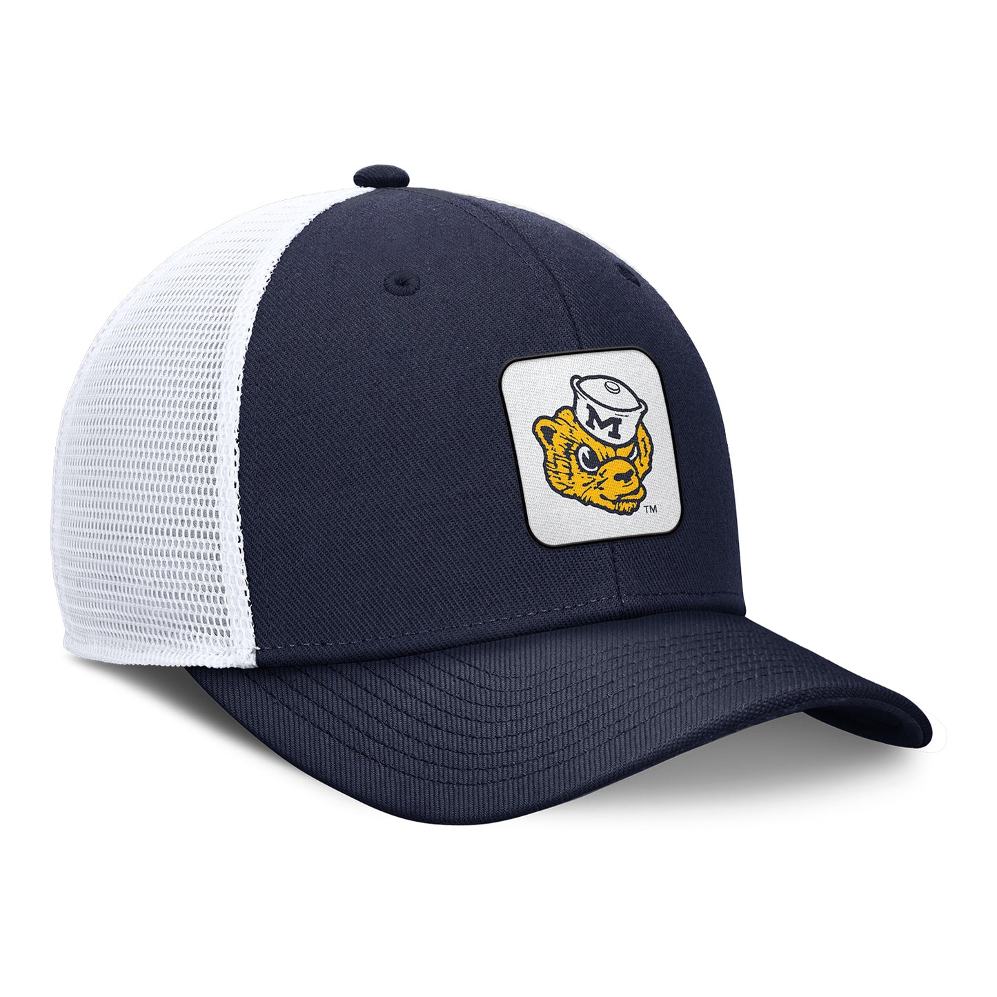 Michigan Wolverines Jordan Brand 'Block M' Unstructured Navy Hat - Right Angled View