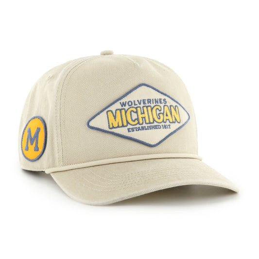 Michigan Wolverines 47 Brand Tan Snapback Hitch Hat