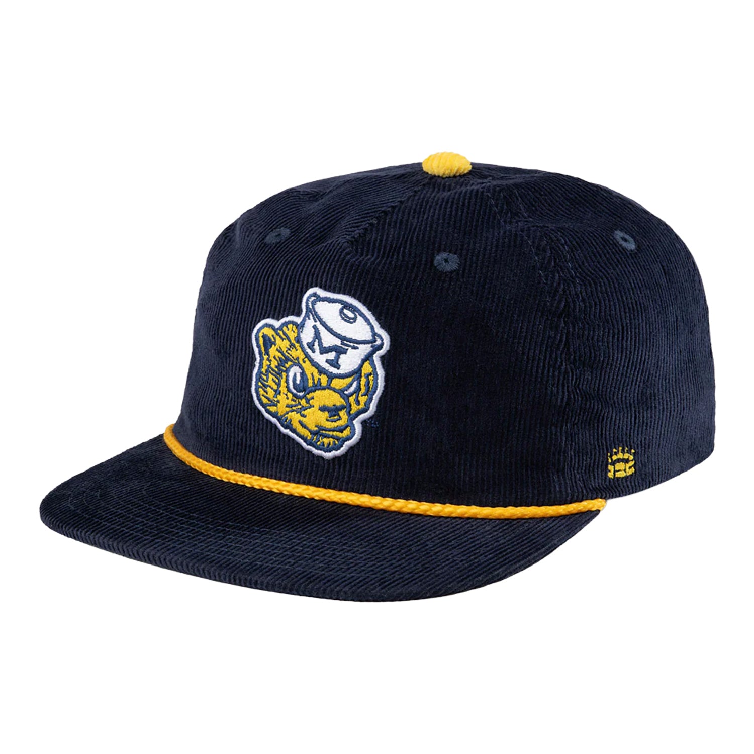 Michigan Wolverines Sailor Hat Wolverine Corduroy Hat In Blue - Front Left View