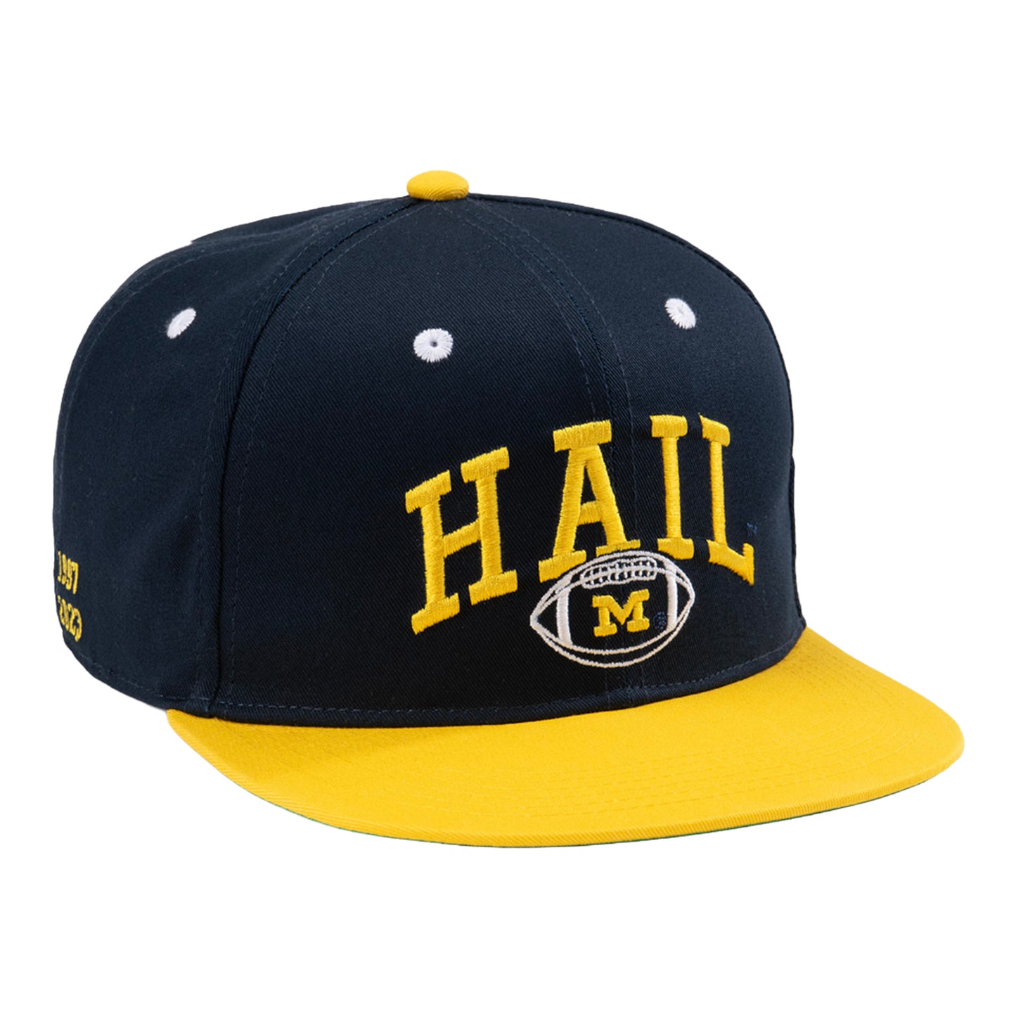 Michigan Wolverines National Championships Navy Snapback Hat In Blue - Front Right View