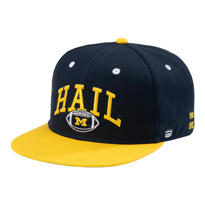 Michigan Wolverines National Championships Navy Snapback Hat In Blue - Front Left View