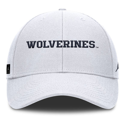Michigan Wolverines Nike Jordan White Rise Adjustable Gameday Hat - Front View