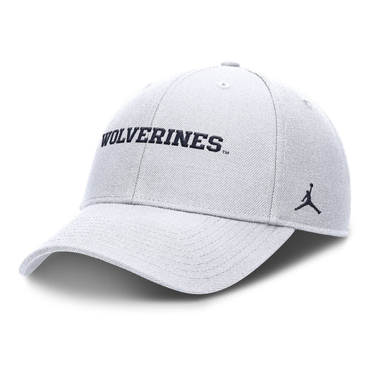 Michigan Wolverines Nike Jordan White Rise Adjustable Gameday Hat - Side View