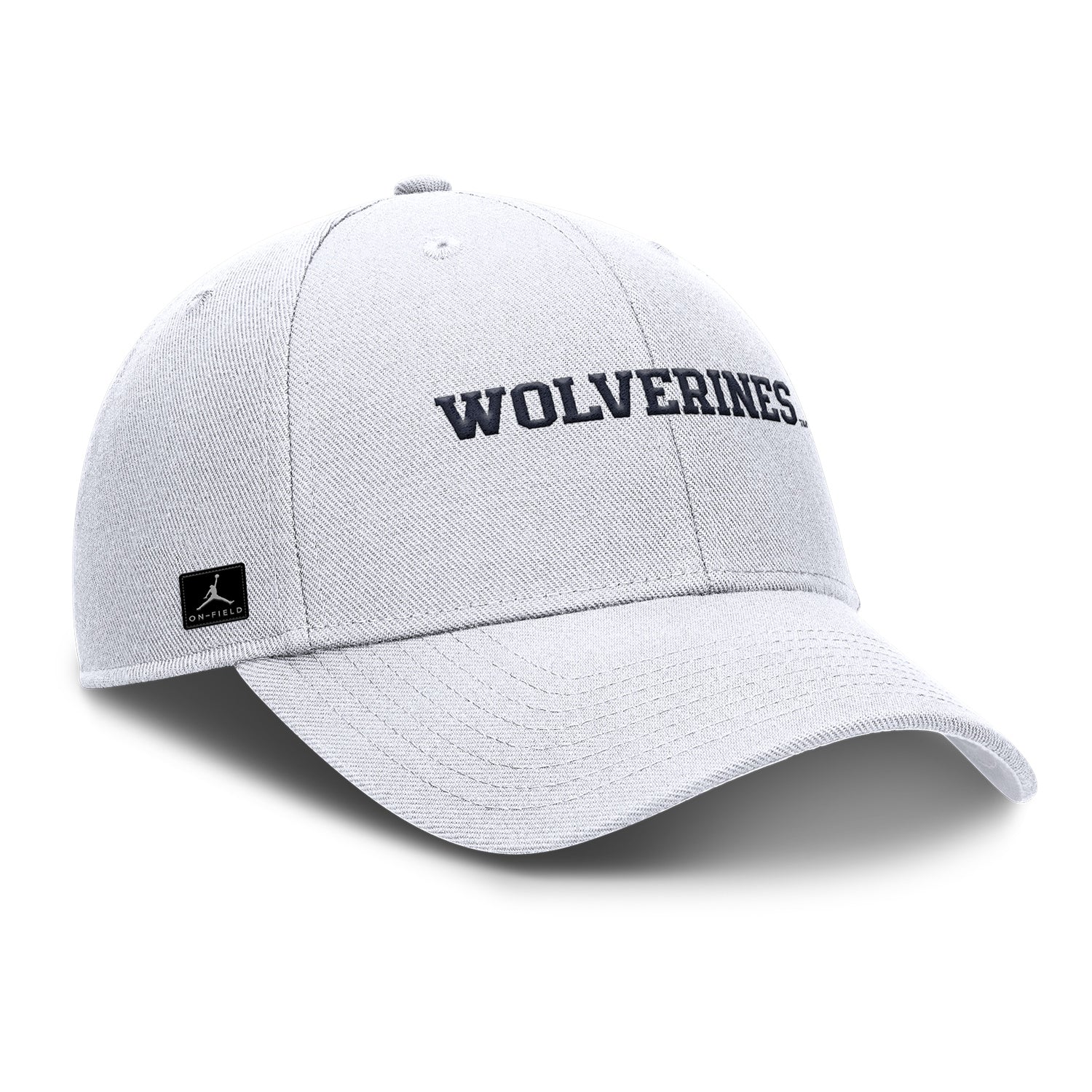 Michigan Wolverines Nike Jordan White Rise Adjustable Gameday Hat - Front Left View