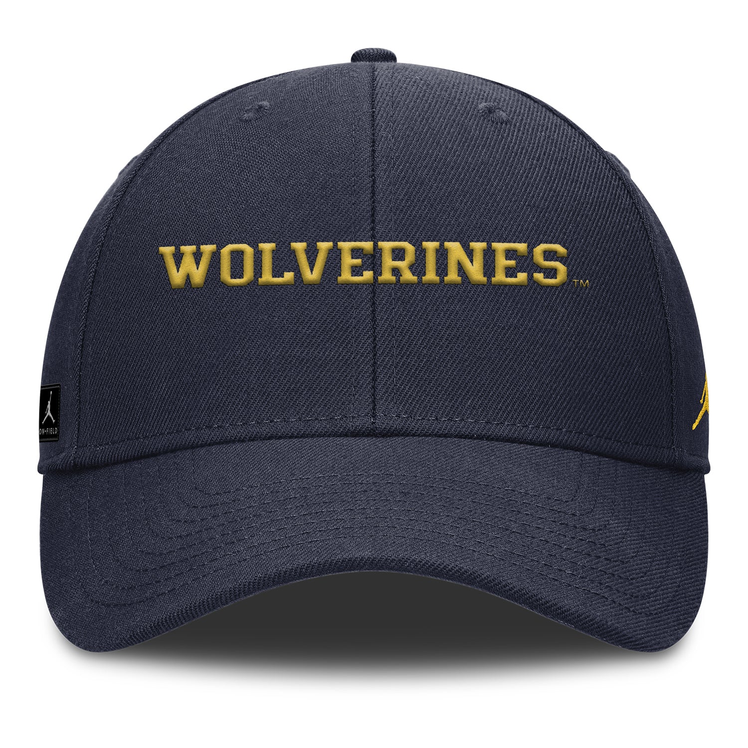 Michigan Wolverines Nike Jordan Navy Rise Adjustable Gameday Hat - Front View