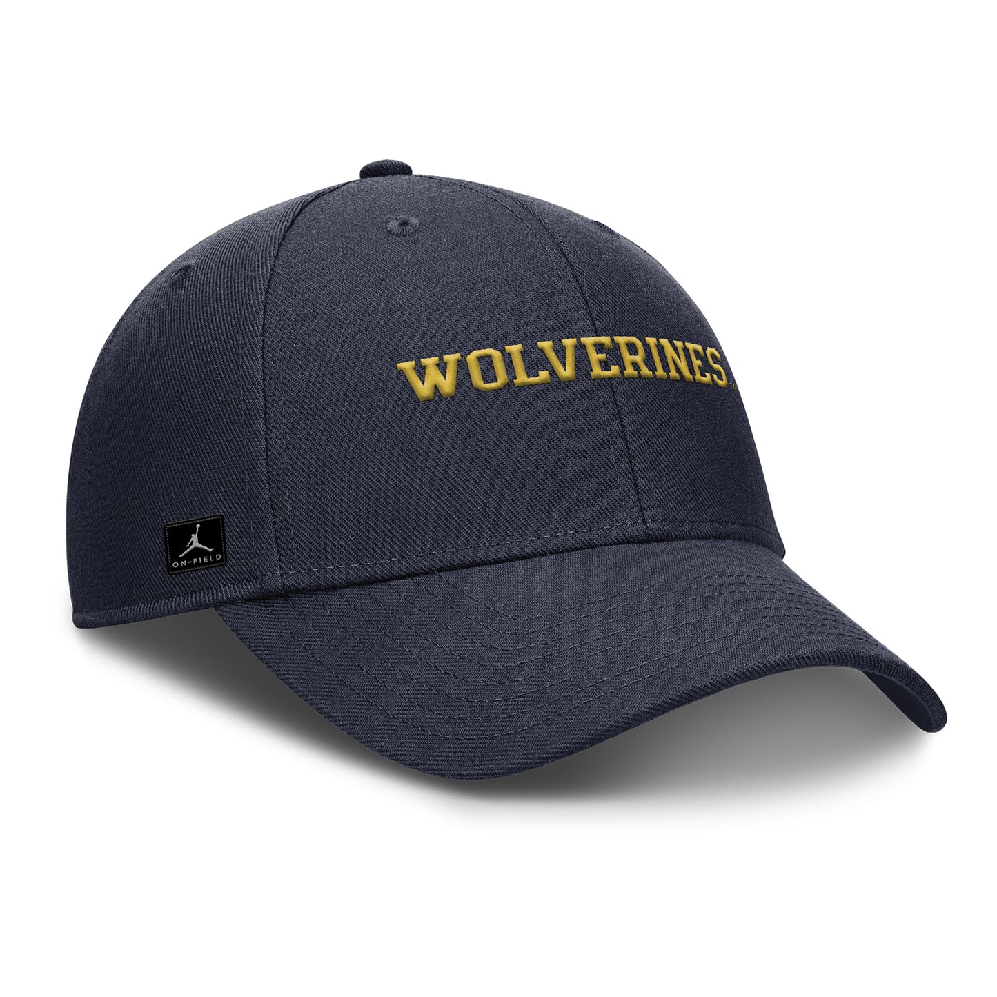 Michigan Wolverines Nike Jordan Navy Rise Adjustable Gameday Hat - Front Right View