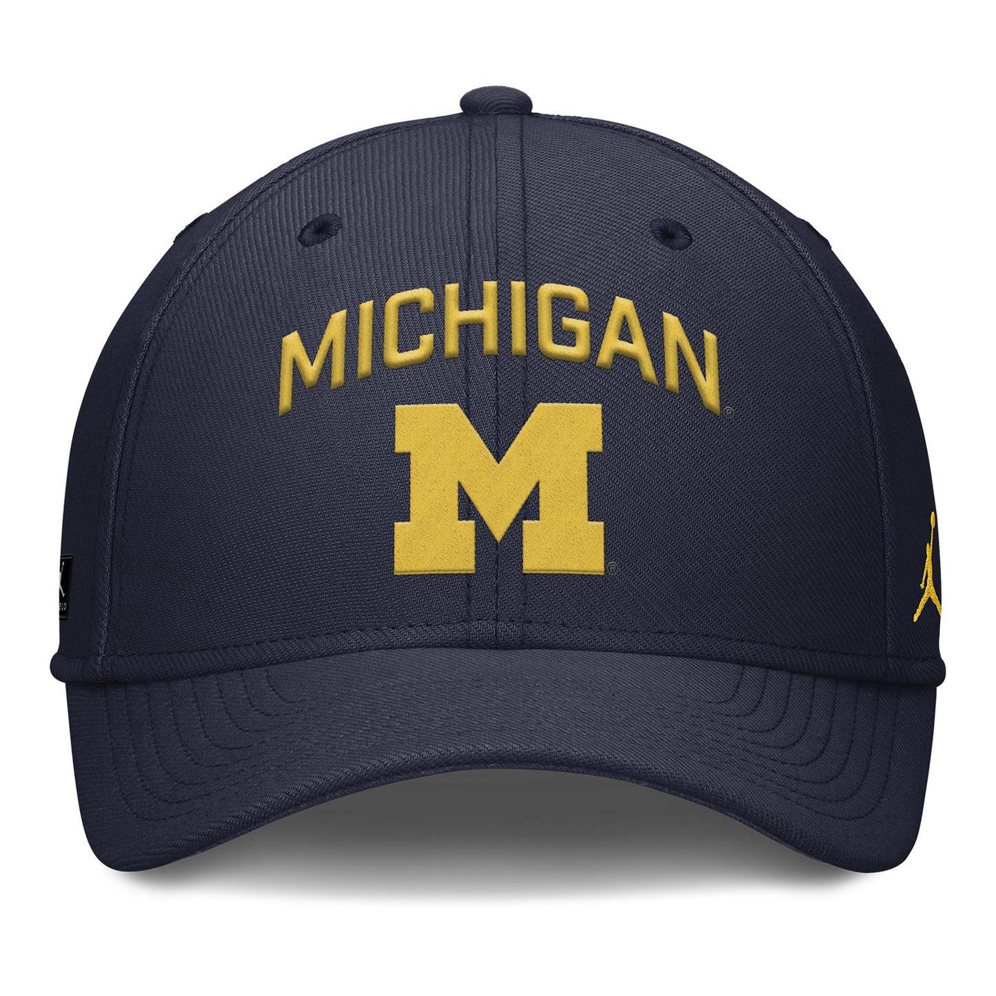 Michigan Wolverines Nike Jordan Navy FlexFit Rise Adjustable Gameday Hat - Front View