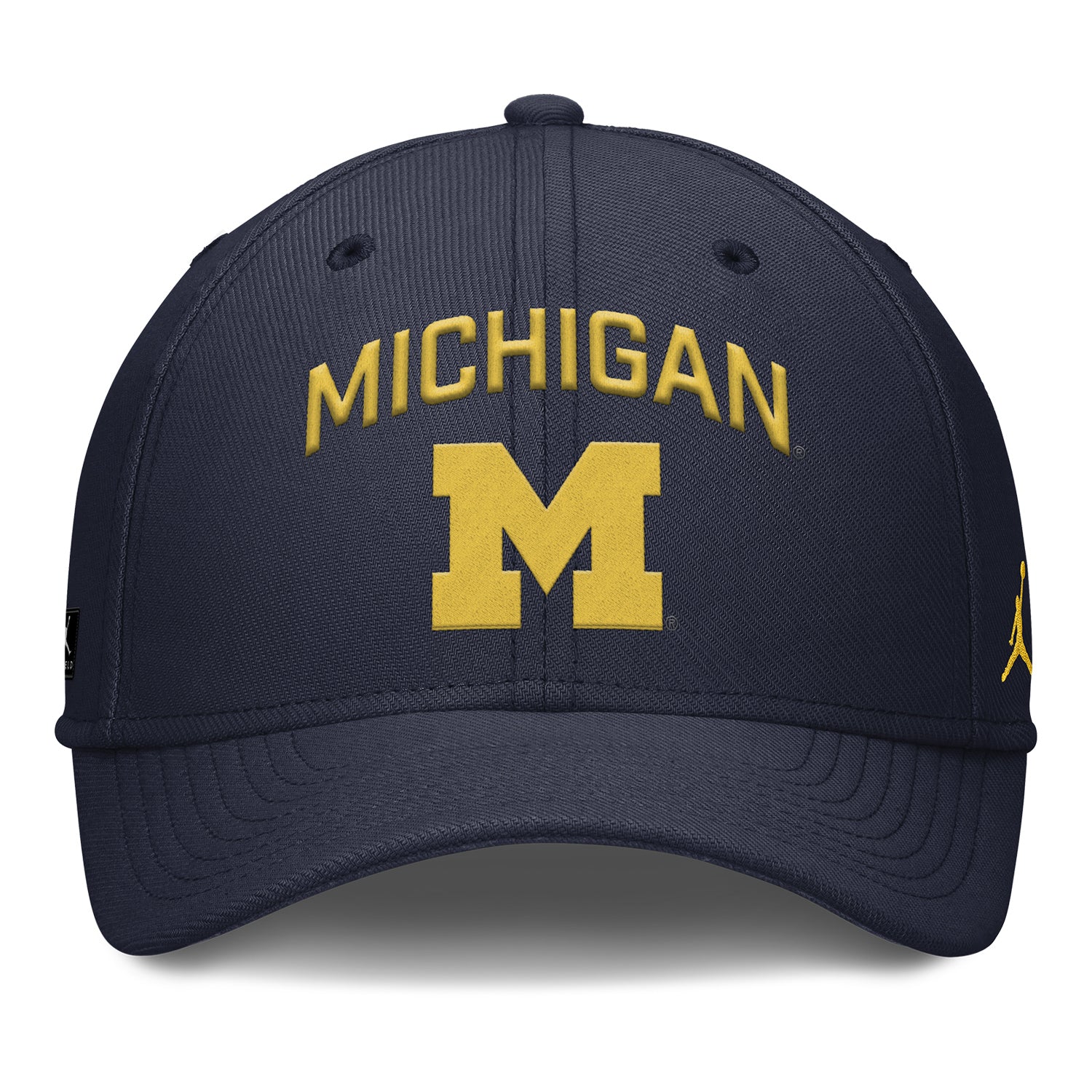 Michigan Wolverines Nike Jordan Navy FlexFit Rise Adjustable Gameday Hat - Front View