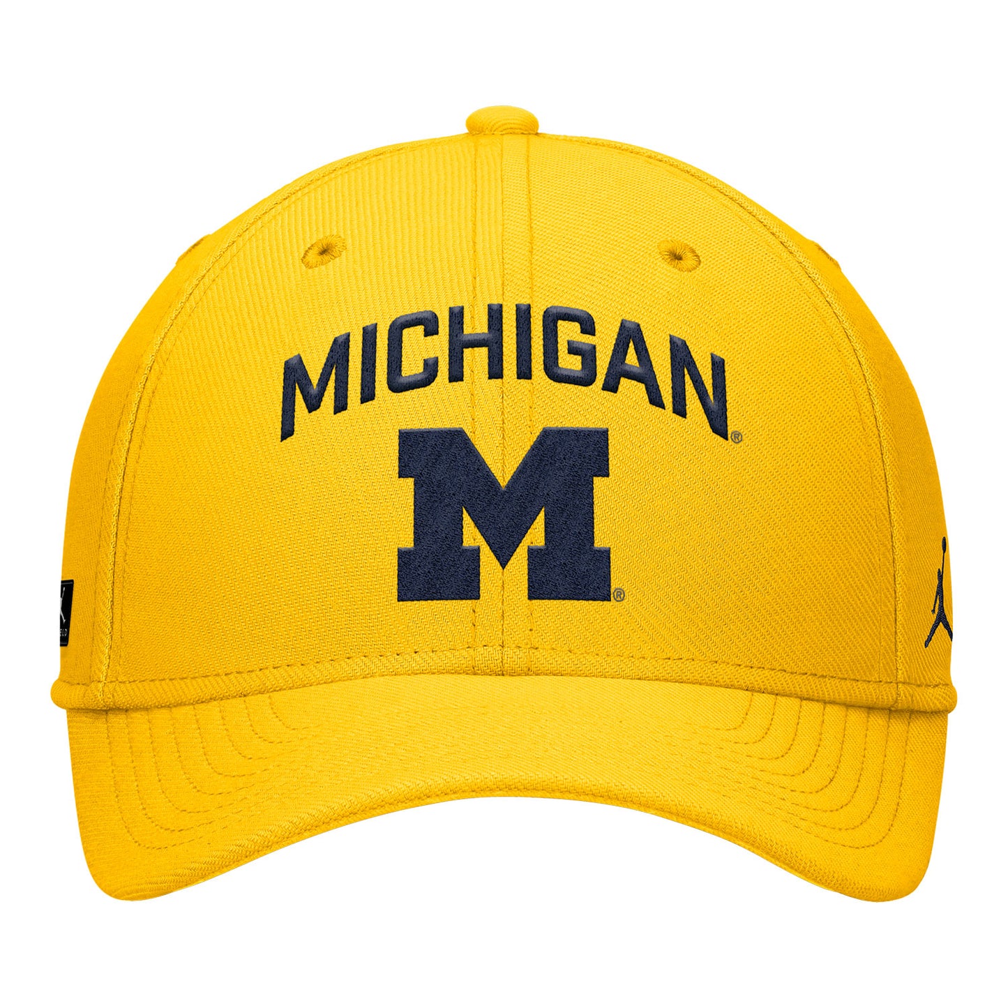Michigan Wolverines Nike Jordan Yellow FlexFit Rise Adjustable Gameday Hat - Front View