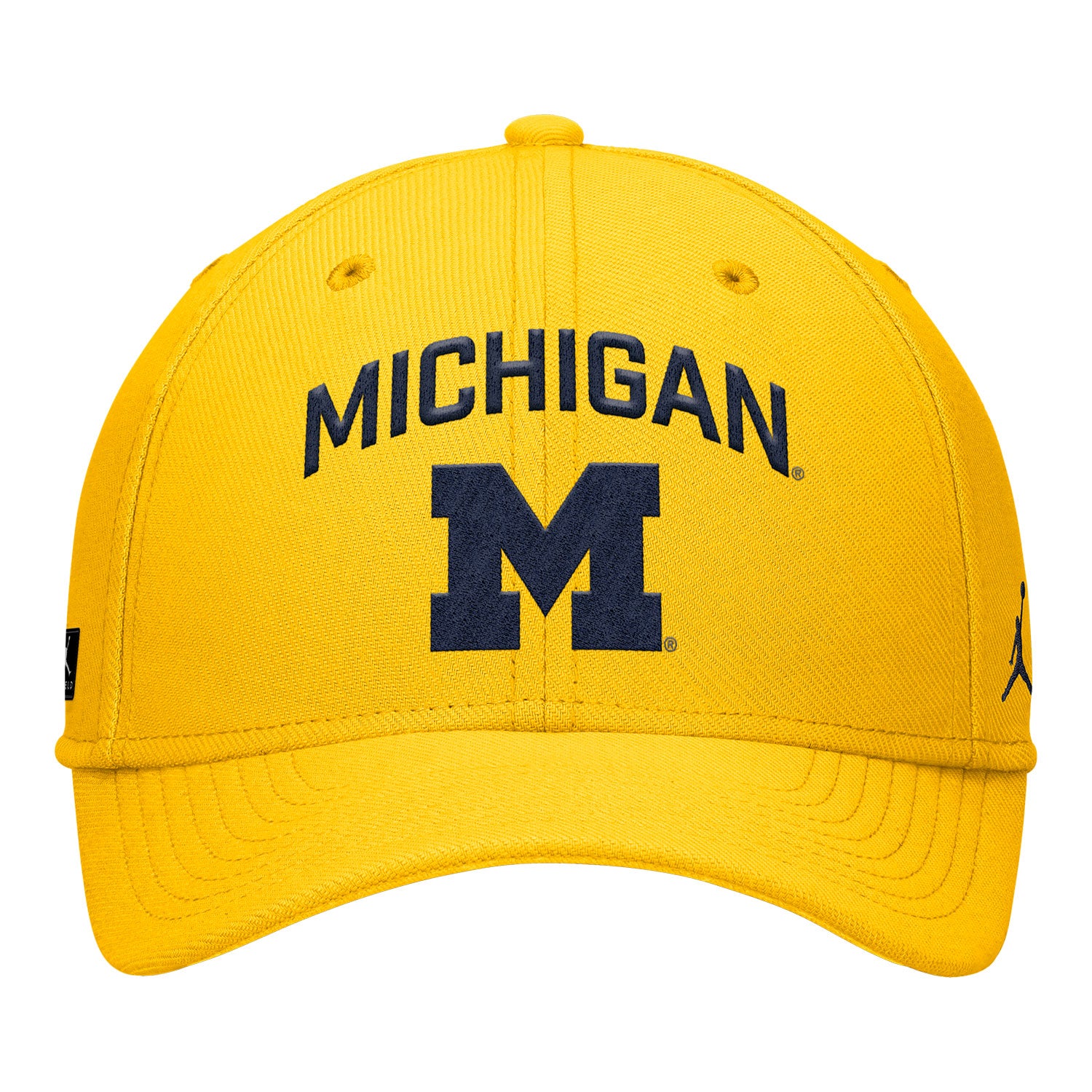 Michigan Wolverines Nike Jordan Yellow FlexFit Rise Adjustable Gameday Hat - Front View