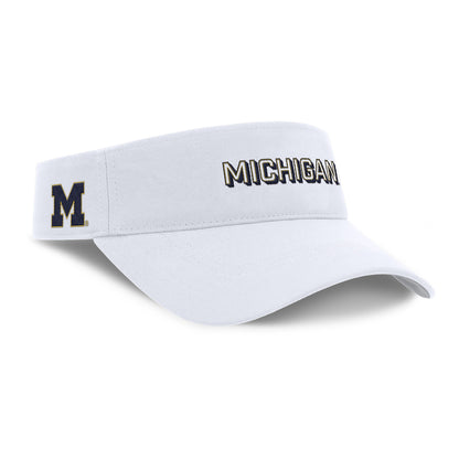 Michigan Wolverines Nike Jordan White Ace Visor - Front Right View