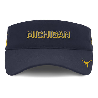 Michigan Wolverines Nike Jordan Navy Ace Visor - Front View
