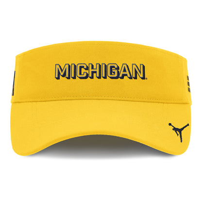 Michigan Wolverines Nike Jordan Yellow Ace Visor - Front View
