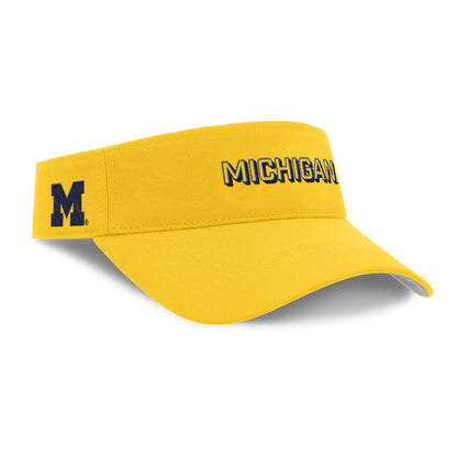Michigan Wolverines Nike Jordan Yellow Ace Visor - Front Right View
