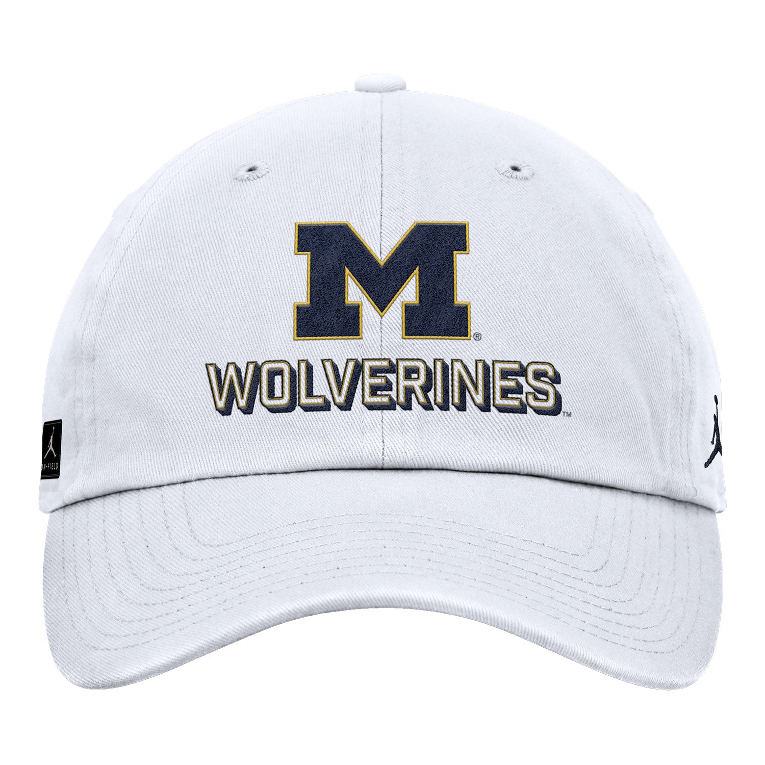 Michigan Wolverines Nike Jordan White Unstructured Adjustable Club Hat - Front View