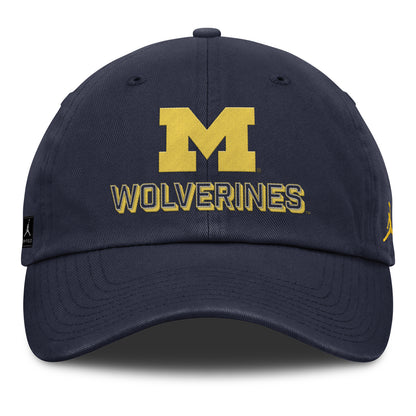 Michigan Wolverines Nike Jordan Navy Unstructured Adjustable Club Hat - Front View