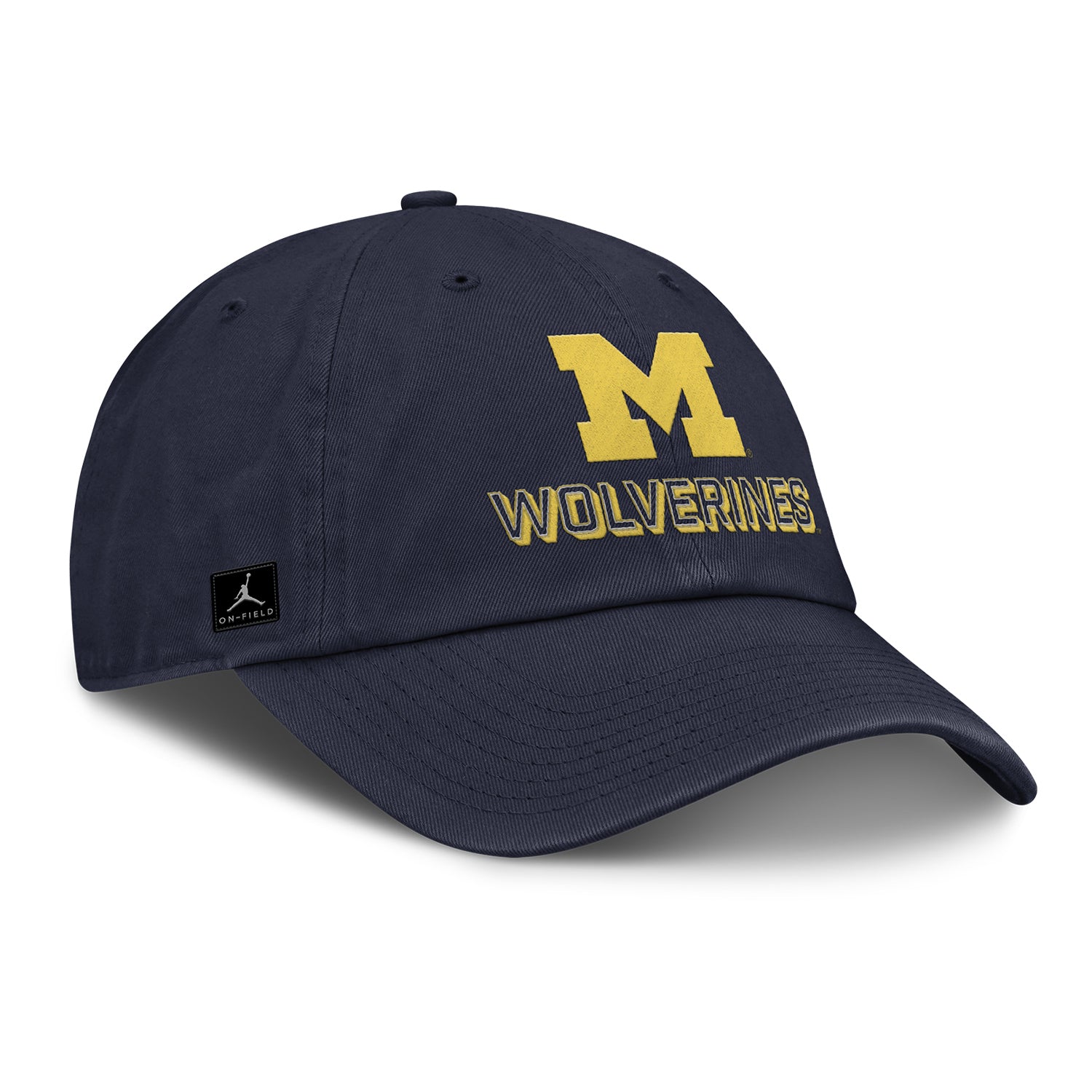 Michigan Wolverines Nike Jordan Navy Unstructured Adjustable Club Hat - Front Right View
