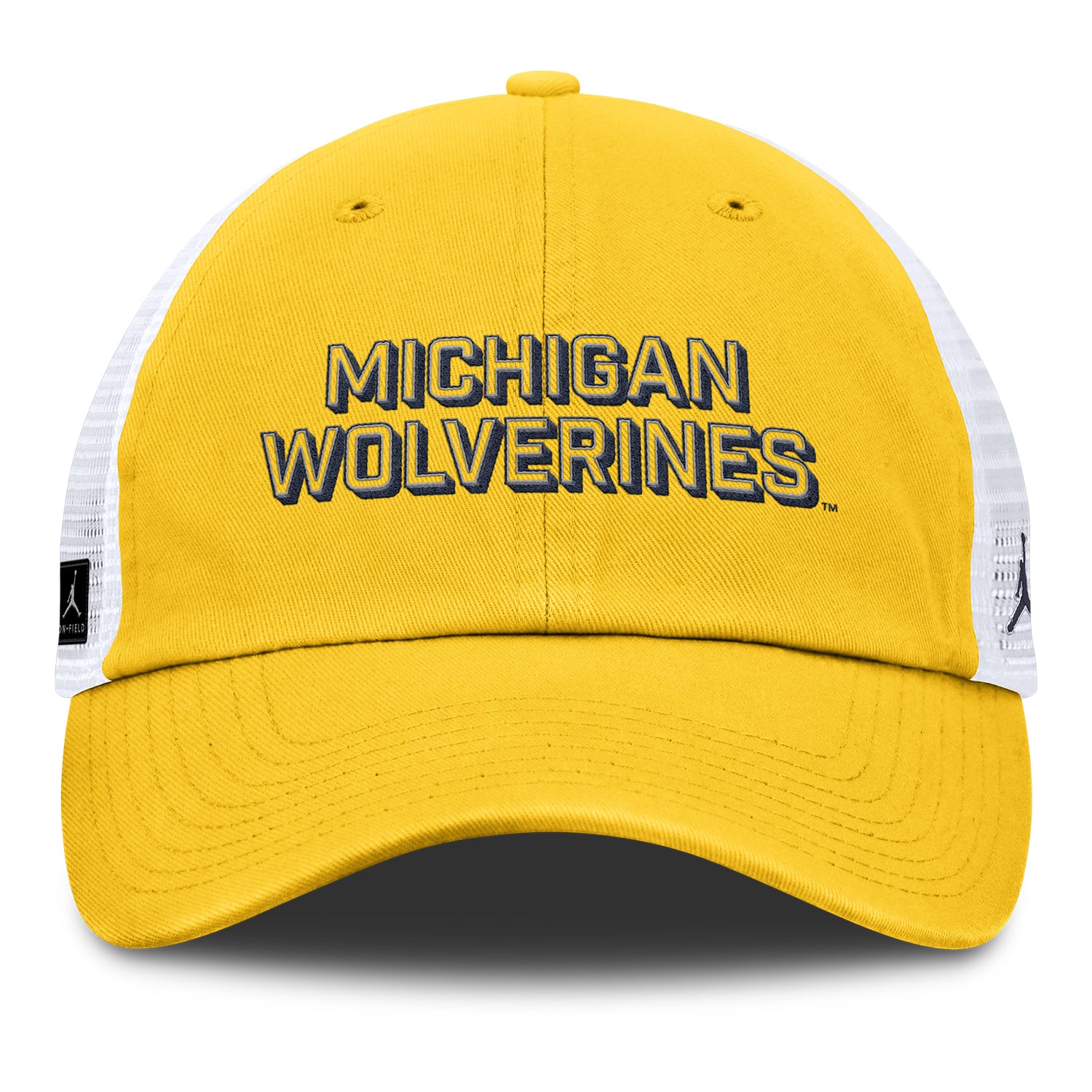 Michigan Wolverines Nike Jordan Yellow Club Trucker Hat - Front View