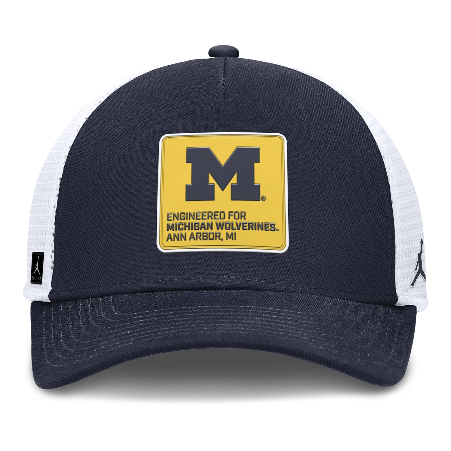 Michigan Wolverines Nike Jordan Rise Trucker Patch Hat - Front View