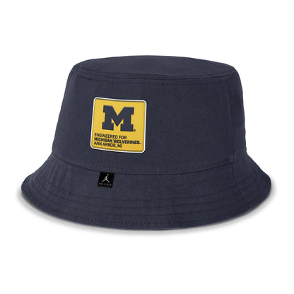 Michigan Wolverines Nike Jordan Navy Apex Bucket Hat - Front View