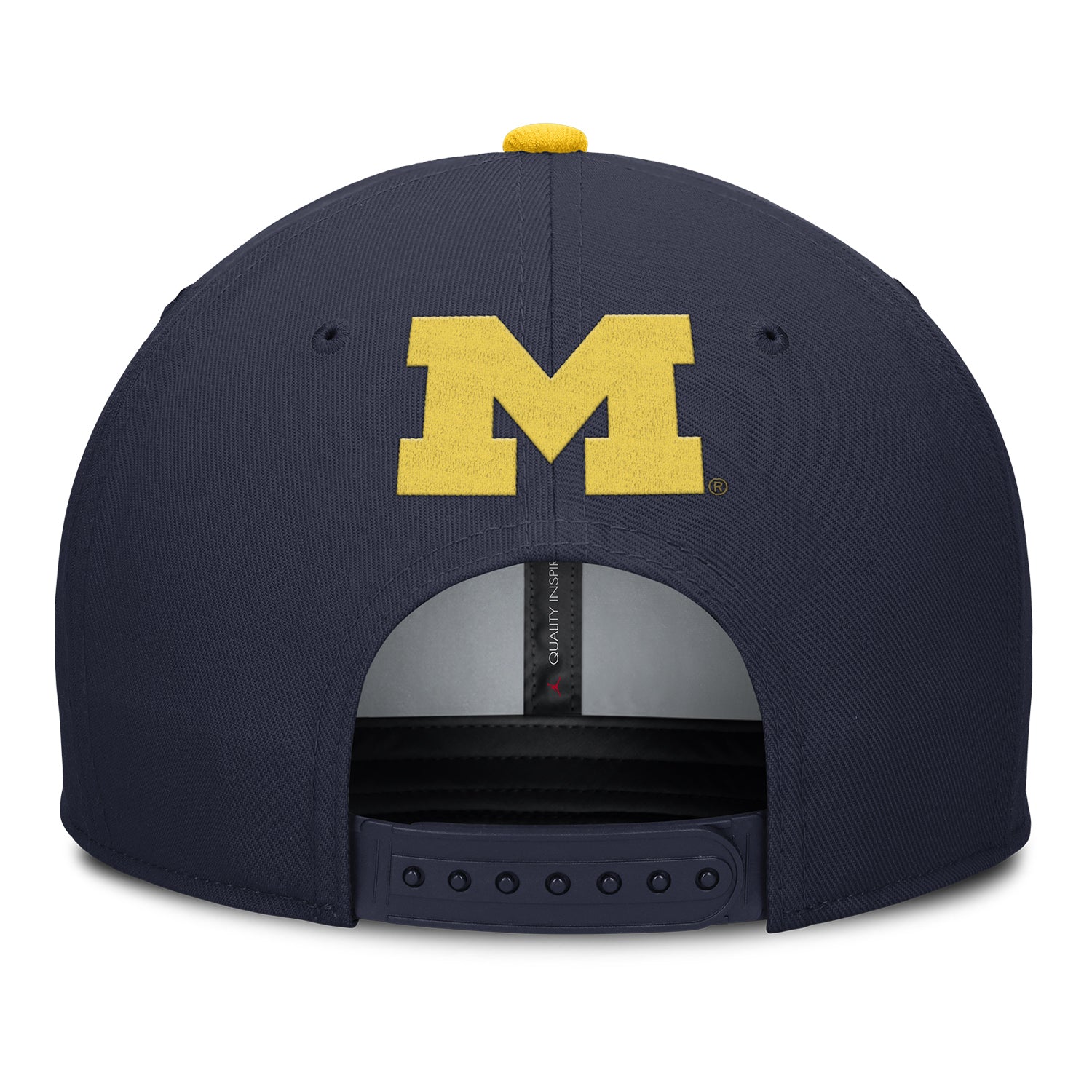 Michigan Wolverines Nike Jordan Navy Snapback Pro Gameday Hat - Back View