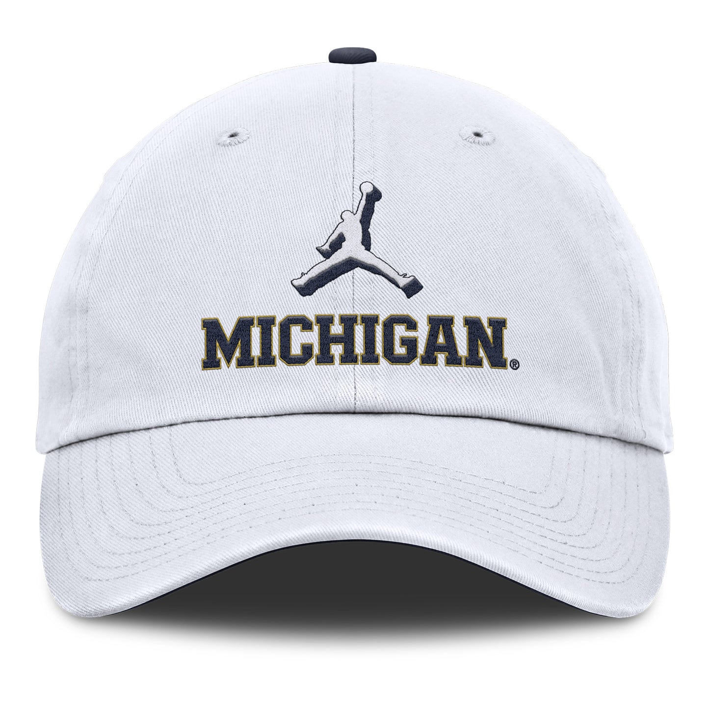 Michigan Wolverines Nike Jordan White Adjustable Primetime Club Hat - Front View