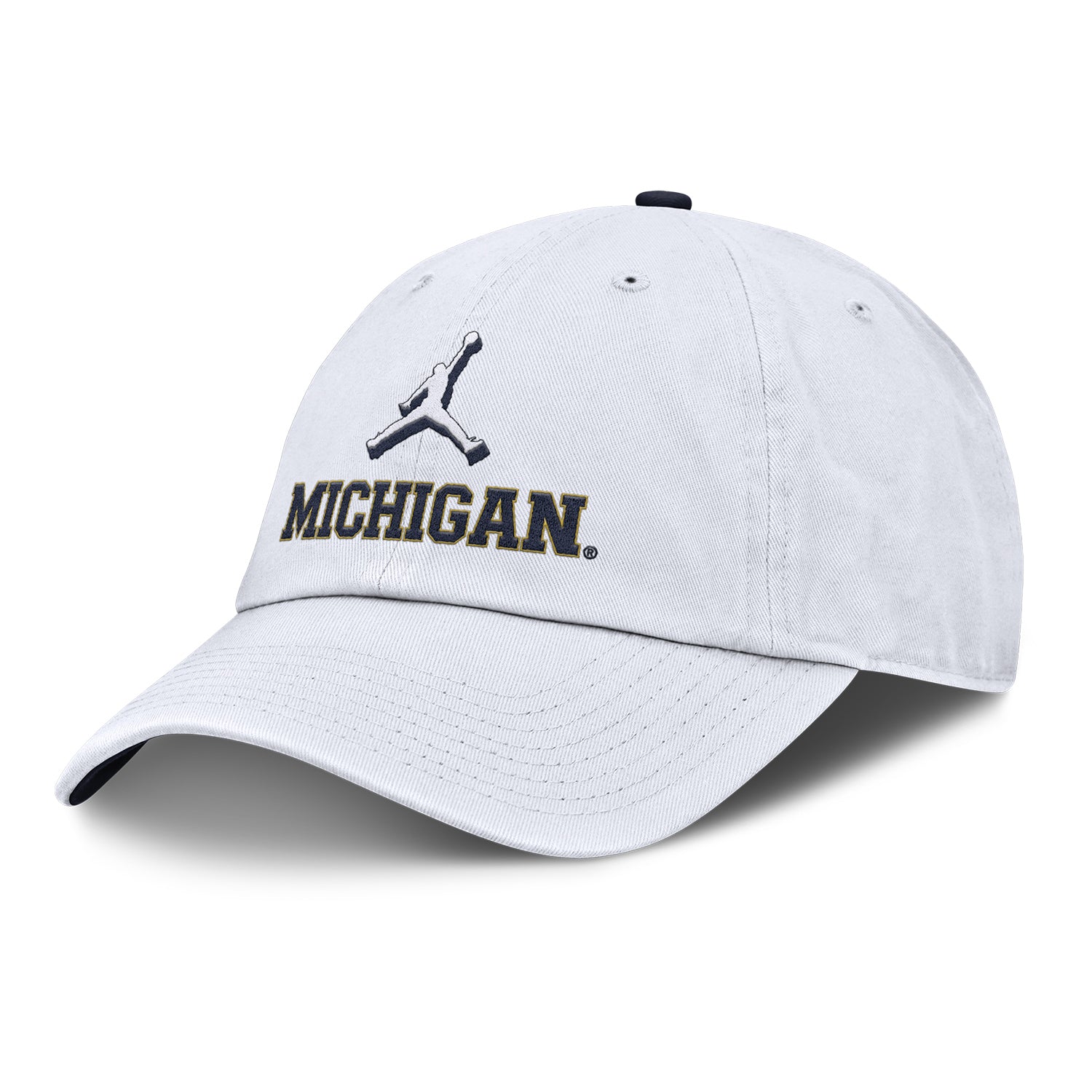 Michigan Wolverines Nike Jordan White Adjustable Primetime Club Hat - Front Left View