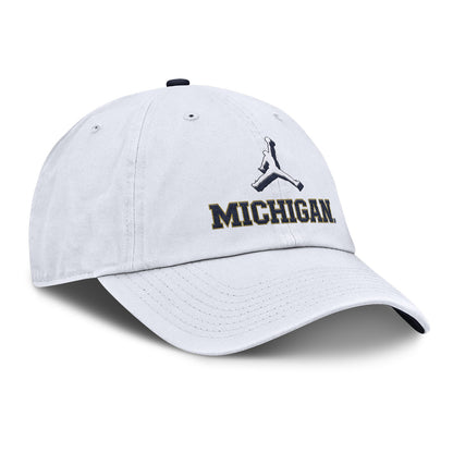 Michigan Wolverines Nike Jordan White Adjustable Primetime Club Hat - Front Right View