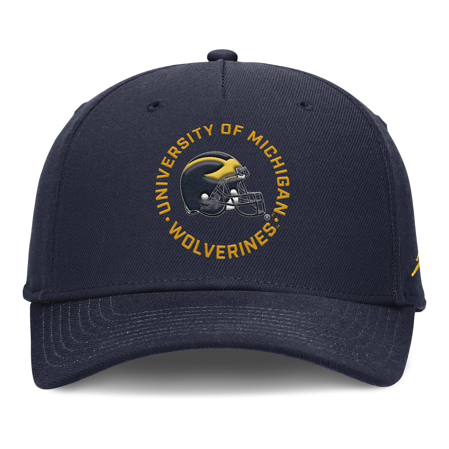 Michigan Wolverines Navy Adjustable Rise Primetime Hat - Front View